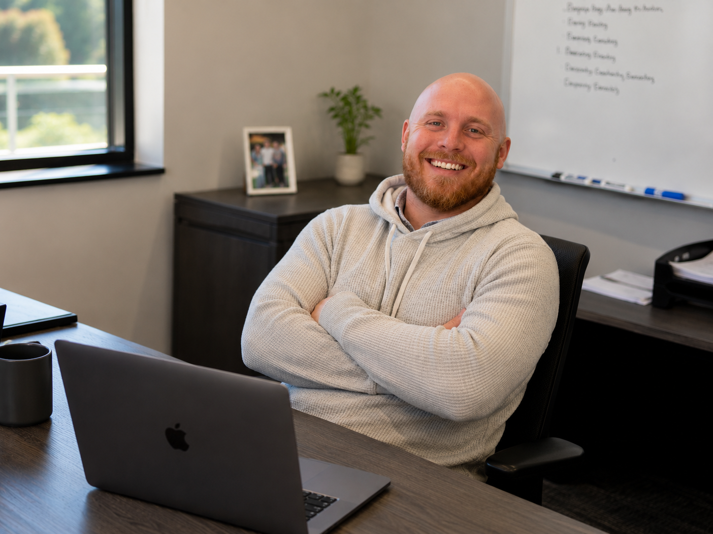 Otto Mand at his desk in the EagleOnyx office